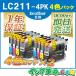 �u���U�[ �C���N LC211-4PK 4�Fx2�Z�b�g �v�����^�[ �C���N �J�[�g���b�W LC211BK LC211C LC211M LC211Y brother �݊��C���N 18���܂� �����z��