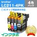 LC211-4PK 4�F�p�b�N�~3�Z�b�g Brother �u���U�[ �݊��C���N�J�[�g���b�W �v�����^�[�C���N IC�`�b�v�E�c�ʌ��m�Ή�
