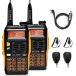 BAOFENG GT-3TP Mark-III 8W/4W/1W High Power Dual Band Two-Way Radio Transceiver 2 Pack + 2 Remote Speaker + 2 Car Charger + 1 Programming Cable Orange