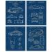 [ параллель импортные товары ] Vintage Classic 911 Auto Patent Prints, 4 (8x10) Unframed Photos, Wall Art Decor Gifts Under 20 for Home Office Man Cave Porsche