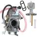 ���¹�͢���ʡ� KLF300 Carburetor for Kawasaki BAYOU 300 KLF 300 1986-1995 1996-2005 Carb with Fuel Gas Petcock Valve Switch Pump by TOPEMAI