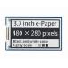 [ параллель импортные товары ] Waveshare 3.7inch E-Paper E-Ink Display HAT Compatible with Raspberry Pi4B/3B+/3B/2B/B+/A+/Zero/Zero W/WH/Zero 2W 480×280 Pixels