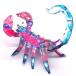 ¹͢ʡ Sansukjai Scorpion Miniature Figurines Animals Hand Painted Blown Glass Art Collectible Gift Decorate (Blue Pink)