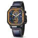 MEGIR Men's Squre Business Work Analogue Quartz Chronograph Luminous Sport Wrist Watch with Leather Strap 8106 Blue