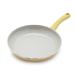 GreenLife Sandstone Healthy Ceramic Nonstick 10 Frying Pan Skillet, PFAS-Free, Dishwasher Safe, Yellow