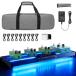 [ параллель импортные товары ] YUER Guitar PedalBoard with Built-in Power Supply & RGB LED Lights, 19.4x5.2" Portable Aluminum Alloy Guitar Effects Pedal board with