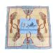 HERMES Hermes Calle 70 шарф CARRICK A POMPE сбруя рисунок шелк 100% голубой × оттенок бежевого [... ломбард ]