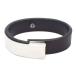 GUCCI Gucci plate женский браслет серебряный 925/ кожа черный [... ломбард ]