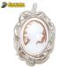 ракушка камея diamond подвеска с цепью брошь K18WG 0.37ct женщина ширина лицо рисунок белое золото замечательная вещь ломбард круг высота Amagasaki 
