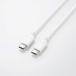ELECOM�i�G���R���j Type-C�P�[�u�� USB-C �� USB-C �[�d �f�[�^�]���p PD�Ή� �ő�100W 5A USB2.0 2m �z���C�g U2C-CC5PC20NWH
