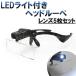 眼鏡ルーペ　LEDライト付き ヘッドルーペ　レンズ5枚セット(送料無料)