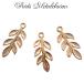  metal очарование [235. leaf узор 10 шт продажа ] лист .. дерево. ветка природа Gold золотой простой колье ручная работа очарование DIY доставка внутри страны 