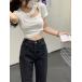  футболка женский блуза короткий рукав одноцветный модный cut and sewn tops простой Basic женский мода весна лето 