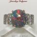 ブラックオパールリング ダイアモンド入りリプラチナリング指輪 本物の宝石 レディースジュエリー