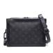  Louis * Vuitton LOUIS VUITTON сумка на плечо soft багажник M44730 2019 год черный серый монограмма Eclipse кожа 