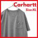 Carhartt Carhartt карман футболка XL K87 серый one отметка Logo короткий рукав большой размер стандартный 