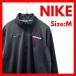 NIKE DRI-FIT половина Zip тянуть over M черный Nike длинный рукав тренировка бег вышивка Logo 