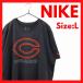 NIKE NFL Chicago * Bear -z футболка L DRI-FIT черный Nike Chicago Bears Logo короткий рукав большой Logo 