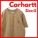 Carhartt Carhartt K87 карман футболка короткий рукав бежевый S Roo z Fit one отметка Logo мужской женский б/у одежда 