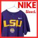 NIKE LSU TIGERS DRI-FIT футболка L лиловый колледж Logo короткий рукав Nike NCAA большой Logo 