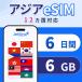 [ Азия eSIM]6 дней 6GB высокая скорость данные 1 день 1GB до l Малайзия * Indonesia * Thai * Корея * Philippines и т.п. 14. страна 