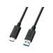 �ڤ����󤻡ۥ���掠�ץ饤 USB3.1 Gen2 Type C-A�����֥� �֥�å� 0.5m