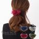 ヘアゴム レディース 黒 ヘアアクセ オーガンジー シースルー フラワー ヘアアクセサリー ブラック ネイビー ワイン jewelvox DM便送料無料