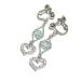  серьги голубой топаз crystal Heart Cubic серебряный цвет серебряный цвет топаз 6mm зеркало cut отвинчивание 