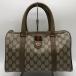 GUCCI Gucci 116 02 сумка "Boston bag" ручная сумочка GGs шкив m Sherry PVC Brown Old Gucci Vintage мода USED