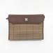 Burberrys( Burberry z) в клетку сцепление ручная сумочка чай Brown × хаки парусина × кожа [ брендовая сумка ] [ б/у ] netshop