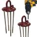 Keyfit Tools GROUNDHAWG (4 pk) Hard Pan Low Profile Anchors Spiral Screw in Tent  Canopy Stakes 4 Self Cutting 10
