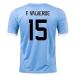 Soccer Kingdom Unlimited Valverde #15 Uruguay World Cup 2022 Home Jersey (as1, Alpha, m, Regular, Regular, Medium) Blue, White