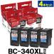 �y��e�ʁzBC-340XL�u���b�N�Ή�  4 �Z�b�g �W�b�g ���T�C�N���C���N �J�[�g���b�W �L���m�� canon C340BXLSx4�y��`�O�X�ցz ����