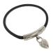 HERMES vi vi lite браслет katena фэнтези Heart металлизированный кожа серебряный черный 