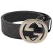 GUCCI Inter locking G ремень GGs шкив m кожа черный 411924