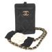 CHANEL цепь плечо карта держатель matelasse овчина черный 