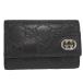 GUCCI 6 полосный чехол для ключей Guccisima Inter locking G GG рисунок кожа черный 181680