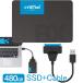 Crucial N[V SSD 480GB BX500 SATA3  2.5C` 7mm CT480BX500SSD1 + SATA-USB3.2 Gen1ϊP[ut zB 3Nۏ 