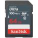 SDXCカード Ultra 64GB UHS-I U1 R:100MB/s Class10 SanDisk サンディスク SDカードSDSDUNR-064G-GN3IN海外向けパッケージSA1209UNR