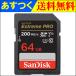 SDXCJ[h 64GB SanDisk Extreme PRO UHS-I U3 V30 4K R:200MB/s W:90MB/s SDSDXXU-064G-GN4IN COpbP[W zBElR|X