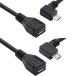 chenyang CY Micro USB 2.0 �I�X - Micro USB 2.0���X�����P�[�u�� ���E 90�x�p�x�t�� �t���s���ڑ� 0