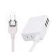  Elecom USB ответвление /USB женский ×3/AC×1/60cm/3.1A/ белый 