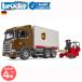  голубой da-bruder SCANIA UPS& вильчатый подъемник bruder-03582 | ska nia грузовик .. машина распределение склад автомобиль игрушка большой машина подарок день рождения 4 лет 5 лет 6 лет 