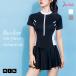  купальный костюм One-piece короткий рукав body type покрытие передний Zip надеты ..bai цвет все в одном купальный костюм накладка имеется взрослый модный лето белый серый M L XL JOCOSA 9817