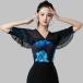  бальные танцы tops flair рукав 5 минут рукав прозрачный бальные танцы костюм урок надеты современный латиноамериканский Dance для верхняя одежда женский женский Dance фирма . тренировка надеты warutsu chacha 