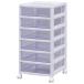  Iris o-yama super clear chest medium sized drawer 6 step ( white / clear blue ) SCE-600(WBL) returned goods kind another A