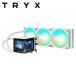 TRYXåȥ饤å PANORAMA 360mm AIO Liquid Cooler ARGB LAMOLEDǥץ졼 ʰ׿CPU顼(ۥ磻) L-P360A-AS3M-G1W ʼB