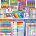 Blulu 12 Pieces Educational Math Posters for Kids with 80 Glue Point Dot fo