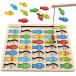 Magnetic Wooden Fishing Game Toy for Toddlers, Alphabet Fish Catching Count
