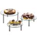 3 step round shape strengthen glass display stand 9,11,13 -inch cake, cupcake, desert, beige ka Lee, front . for? 3 piece set 